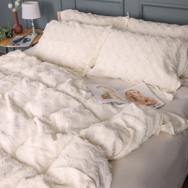 Фото - Комплект постельного белья MirSon Pique Cotton Snow mountain 175х210 см (2200006536406)